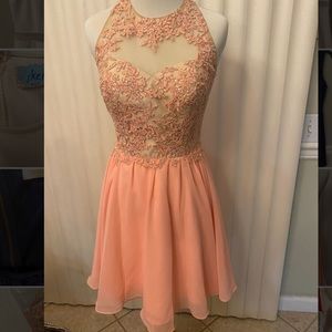 Salmon pink homecoming dress